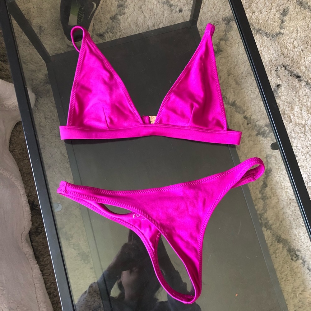 White fox pink bikini